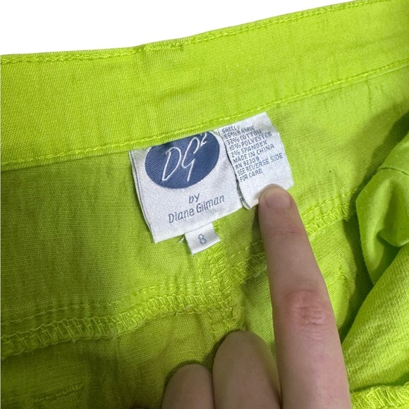 Diane Gilman Green Skinny Jeans Zipper Details Women’s 8 USED - Picture 7 of 9